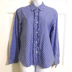 NEW Talbots Ruffle Button Down Shirt Top